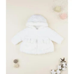 Outlet Abrigo acolchado niña blanco con inserto de peluche Recién Nacido·Primeras Salidas|Primeras Salidas·Abrigos Y Plumíferos