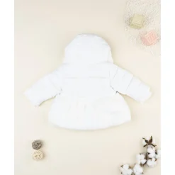 Outlet Abrigo acolchado niña blanco con inserto de peluche Recién Nacido·Primeras Salidas|Primeras Salidas·Abrigos Y Plumíferos