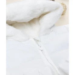 Outlet Abrigo acolchado niña blanco con inserto de peluche Recién Nacido·Primeras Salidas|Primeras Salidas·Abrigos Y Plumíferos