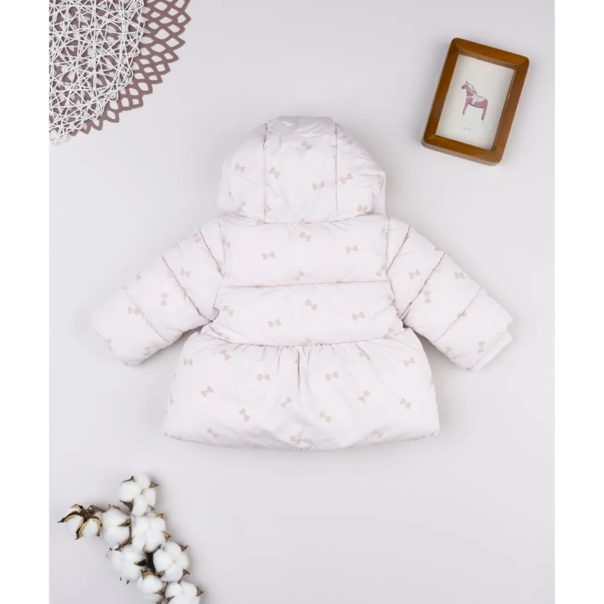 Hot Abrigo rosa con lazos para niña Recién Nacido·Primeras Salidas|Primeras Salidas·Abrigos Y Plumíferos