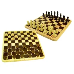 Ajedrez y Damas de madera - juego de mesa*ZIG ZAG New
