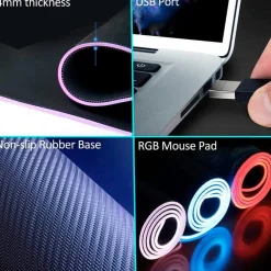 New Alfombrilla ratón Gaming XXL con luces LED 80 x 30 cm Figuras De Acción