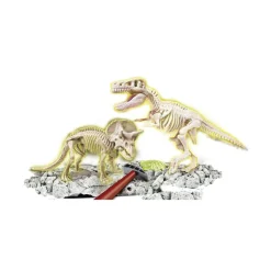Archeojugando T-Rex y Triceratops fosforescentes*CLEMENTONI Discount