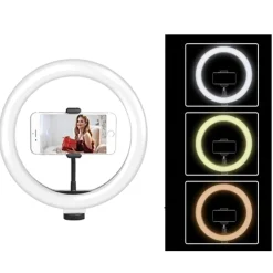 Aro de luz 26 cm Led 3 modos de color con trípode 210 cm*KLACK EUROPE Sale