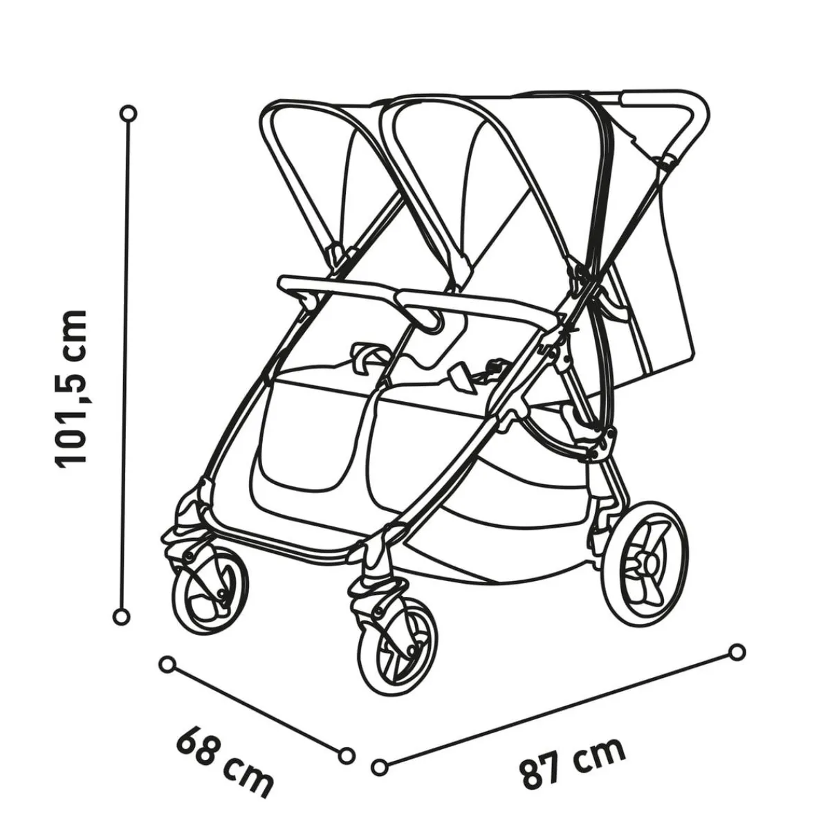 - Silla de Paseo Gemelar Bro Negro*ASALVO New