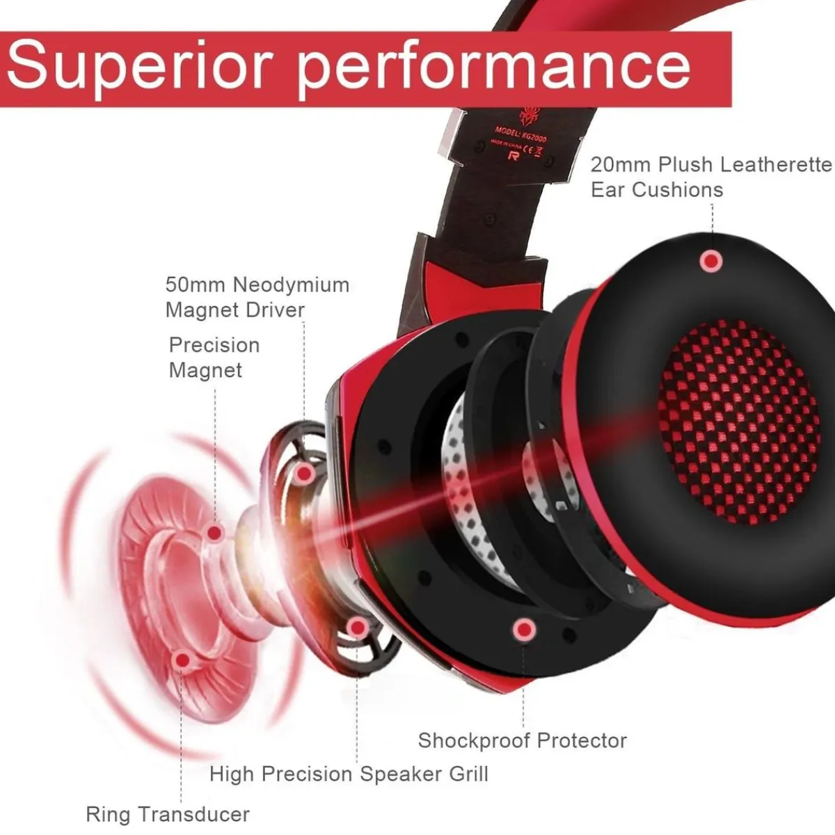 Auriculares Gaming con LED y control de volumen para consola PS4, XBOX y PC Rojo*KLACK EUROPE Discount
