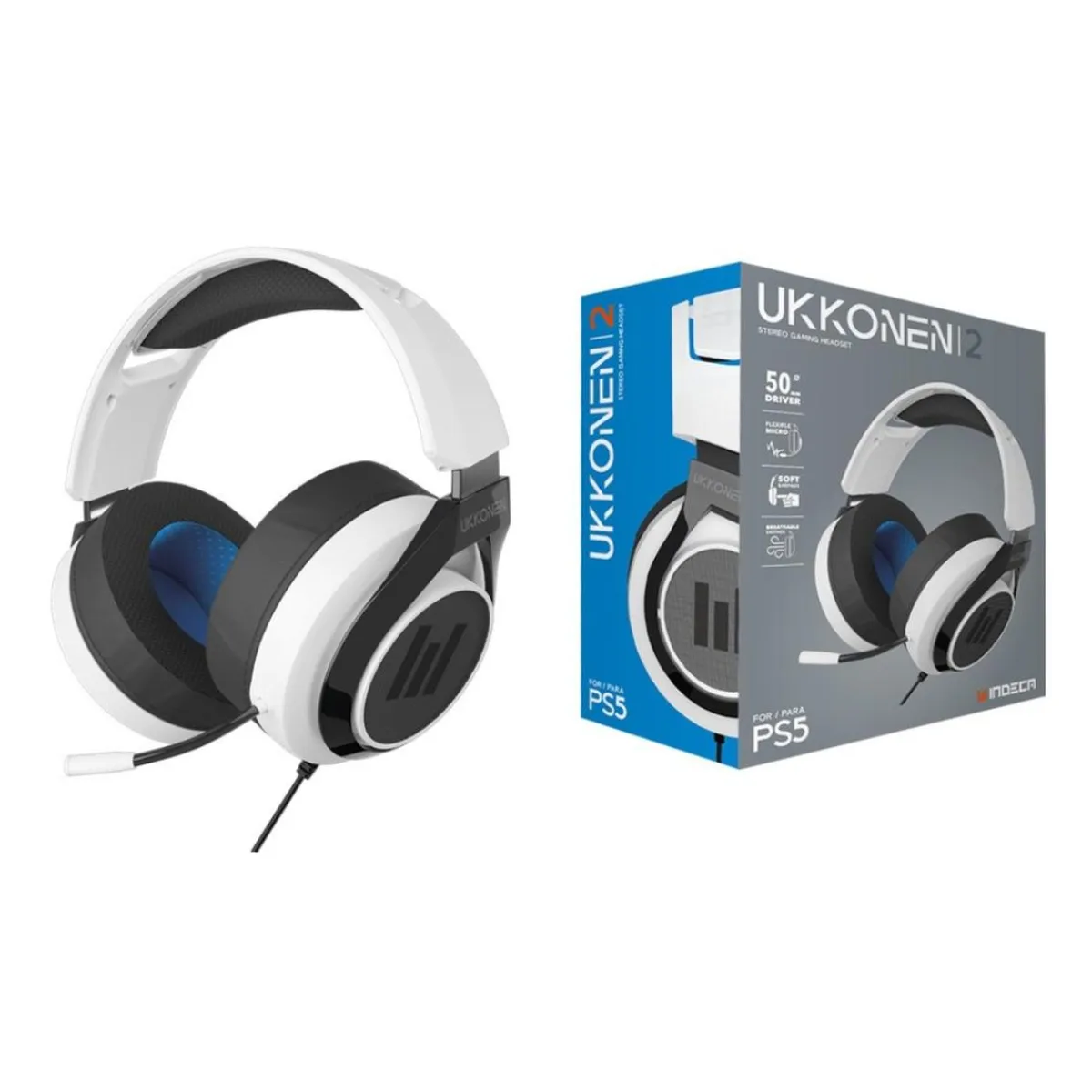 Discount Auriculares Gaming Ukkonen Pro Multiplataforma Blanco Videojuegos