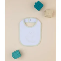 Babero niña blanco/verde*Prenatal Outlet