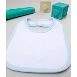 Babero niño blanco/azul*Prenatal