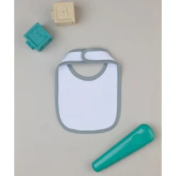 Babero niño blanco/gris*Prenatal