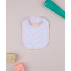 Babero para Niña Blanco y Rosa con Margaritas*Prenatal