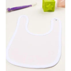 Babero rosa claro para bebé con estampado blanco*Prenatal