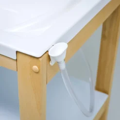 Bañera de Madera Natural Sobrebidé Topos Rosa*PLASTIMYR Online