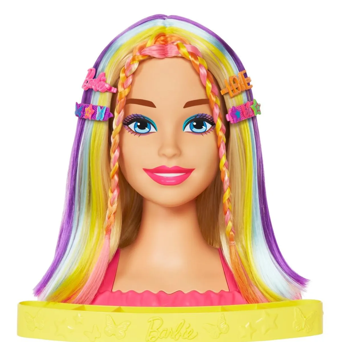 Barbie - Busto de Barbie con pelo largo y accesorios para jugar a peluquería ㅤ*MATTEL Hot