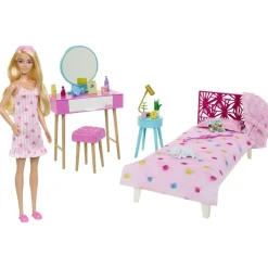 Barbie - Muñeca con dormitorio y accesorios incluidos ㅤ*MATTEL New
