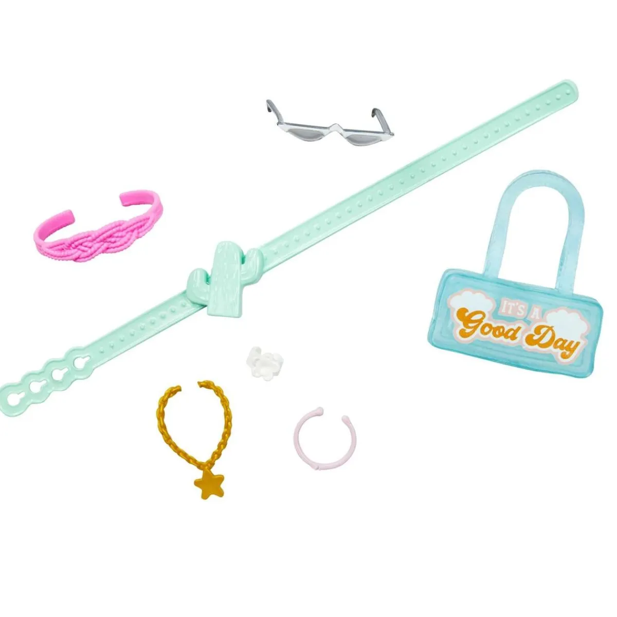 Barbie - Muñeca con Mono Rosa y Complementos de Moda ㅤ*MATTEL Discount