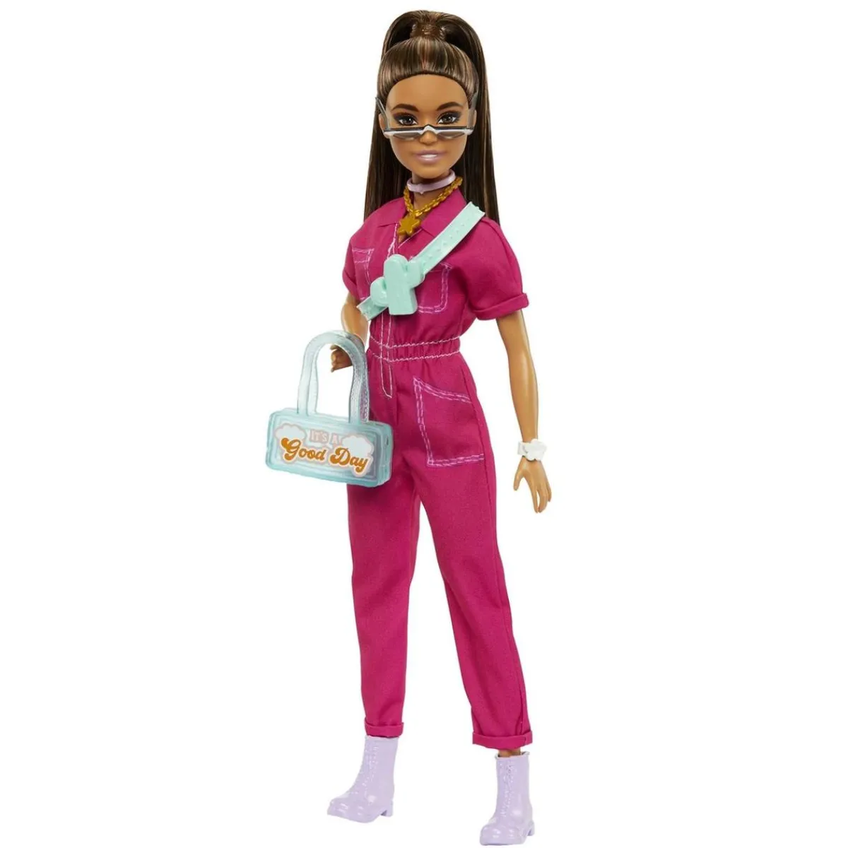 Barbie - Muñeca con Mono Rosa y Complementos de Moda ㅤ*MATTEL Discount