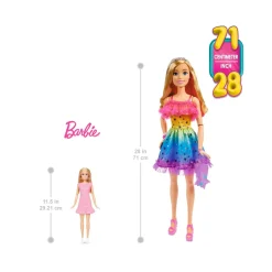 Barbie - Muñeca de 71 cm con vestido arcoíris*MATTEL Discount