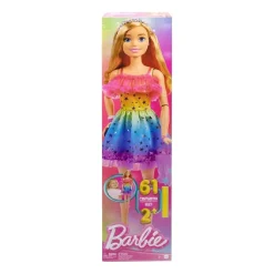 Barbie - Muñeca de 71 cm con vestido arcoíris*MATTEL Discount