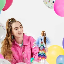 Best Barbie - Muñeca Extra - Vestido arcoíris Muñecas