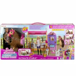 Discount Barbie - Muñeca fashion con caballo y establo Muñecas