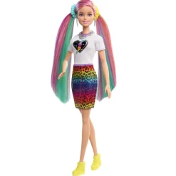 Outlet - Muñeca Pelo arcoíris y leopardo Muñecas