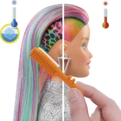 Outlet - Muñeca Pelo arcoíris y leopardo Muñecas