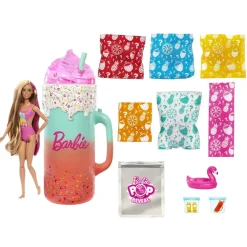Hot Barbie - Muñeca Revela Sorpresa Serie Tropical Frutal ㅤ Muñecas