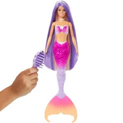 Barbie - Muñeca sirena cambio de color con delfín y accesorios ㅤ*MATTEL Hot