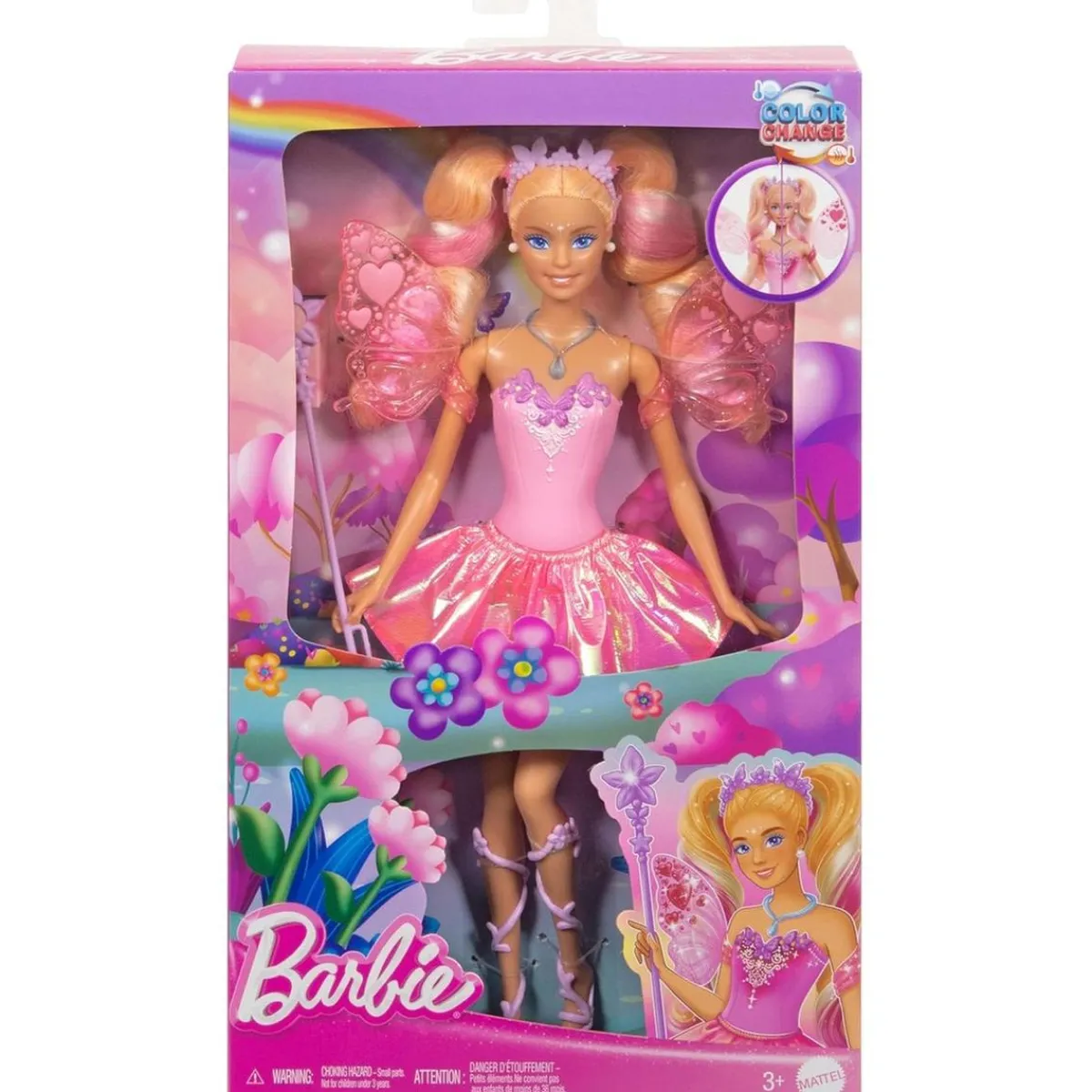 Barbie Color Change - Muñeca Hada Rosa*MATTEL Outlet
