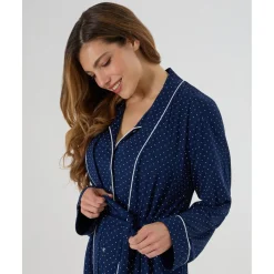 Bata Premamá Azul con Estampado de Puntos*Prenatal