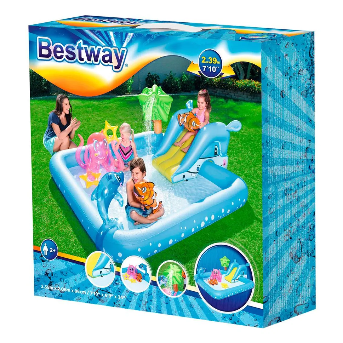Best Bestway - Piscina Infantil Hinchable con Tobogán - Acuario Fantástico (varios modelos) Bestway|Piscinas