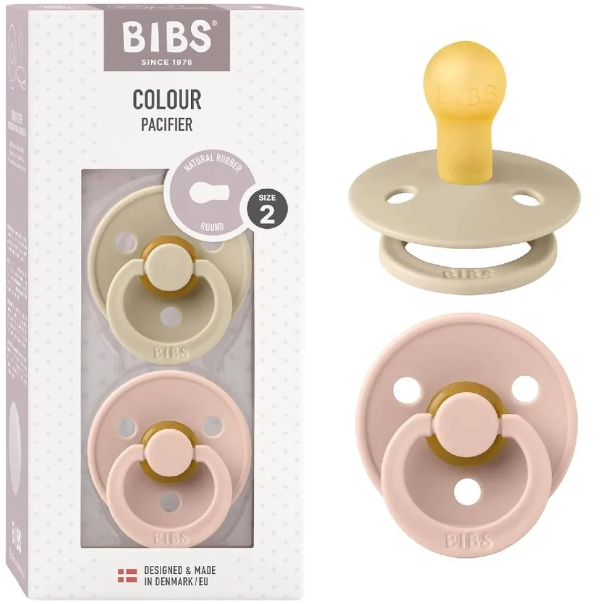 Hot - Pack 2 chupetes Colour 6-18 meses - Vanilla/Blush Biberones Y Chupetes·Chupetes