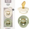- Pack 2 chupetes Colour 6-18 meses - Ivory/Sage*BIBS Hot