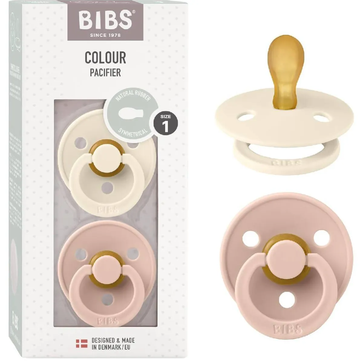 Hot - Pack 2 chupetes Colour 0-6 meses - Ivory/Blush Biberones Y Chupetes·Chupetes