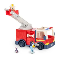 Hot Bluey - Camión de bomberos con figuras Coleccionables Y Mini Mundos