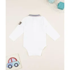 Body blanco con patch de oso para niño*Prenatal Sale
