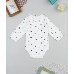 Hot Body blanco de bebé con flores y cuello Peter Pan Ropa Y Accesorios·Bodies|Recién Nacido·Ropa Y Accesorios