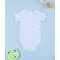 Body de bebé en algodón blanco con estampado de perritos*Prenatal Outlet