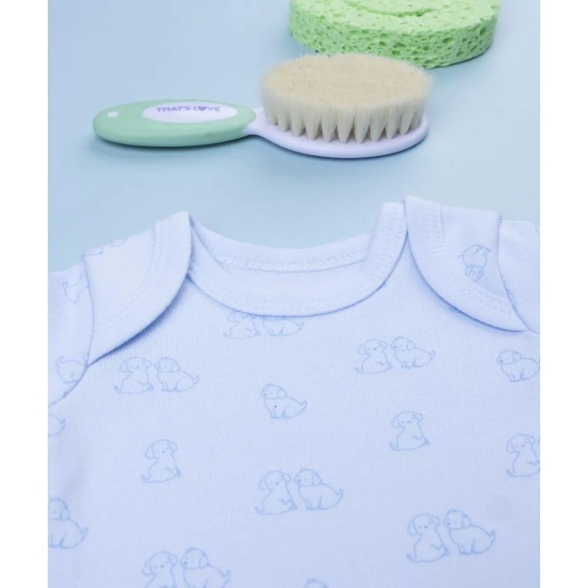 Body de bebé en algodón blanco con estampado de perritos*Prenatal Outlet