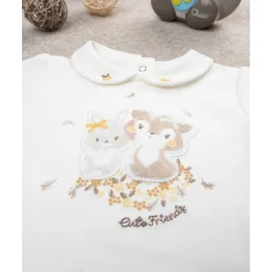 Body niña blanco con estampado de animalitos*Prenatal Clearance