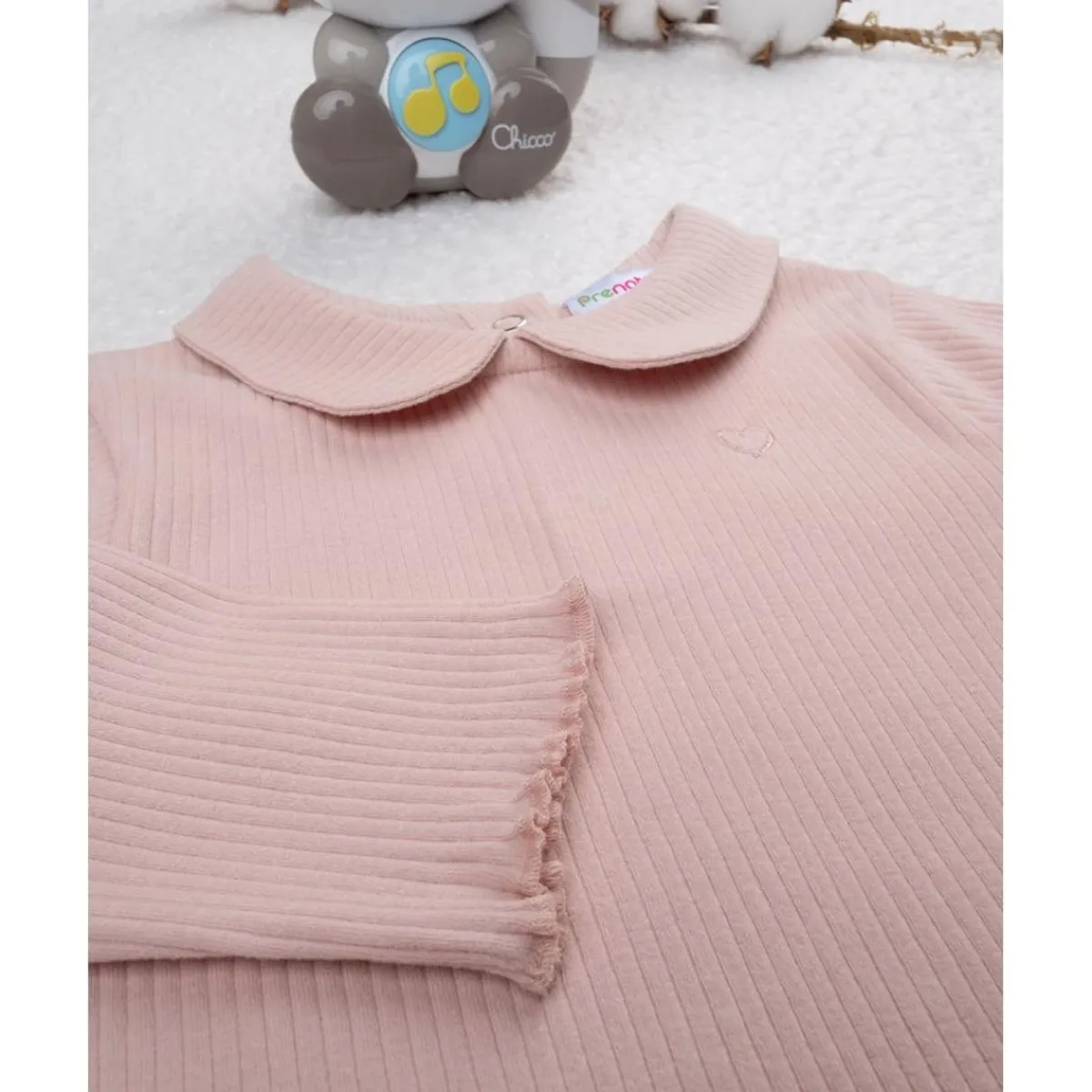 Body rosa de manga larga para niña*Prenatal Hot