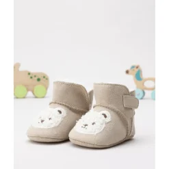 Sale Botín beige bebé efecto ante con oso Ropa Y Accesorios·Zapatos Y Calcetines|Recién Nacido·Ropa Y Accesorios