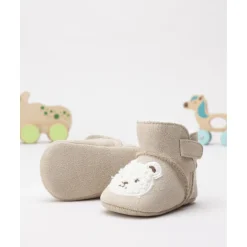 Sale Botín beige bebé efecto ante con oso Ropa Y Accesorios·Zapatos Y Calcetines|Recién Nacido·Ropa Y Accesorios
