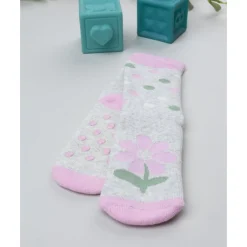 Online Calcetines antideslizantes para niña gris y rosa con flores Calzado Y Accesorios·Accesorios Y Complementos
