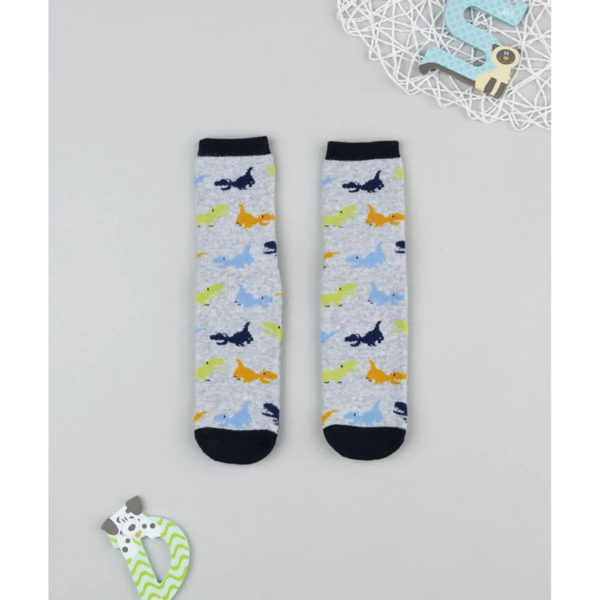 Calcetines antideslizantes niño gris/azul Dinosaurios Calzado Y Accesorios·Accesorios Y Complementos