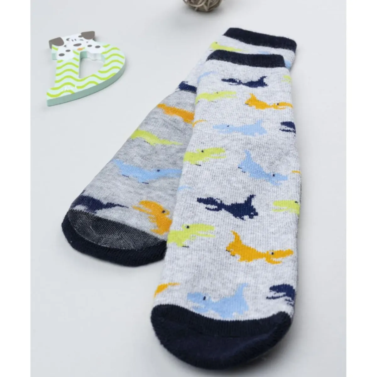 Calcetines antideslizantes niño gris/azul Dinosaurios Calzado Y Accesorios·Accesorios Y Complementos