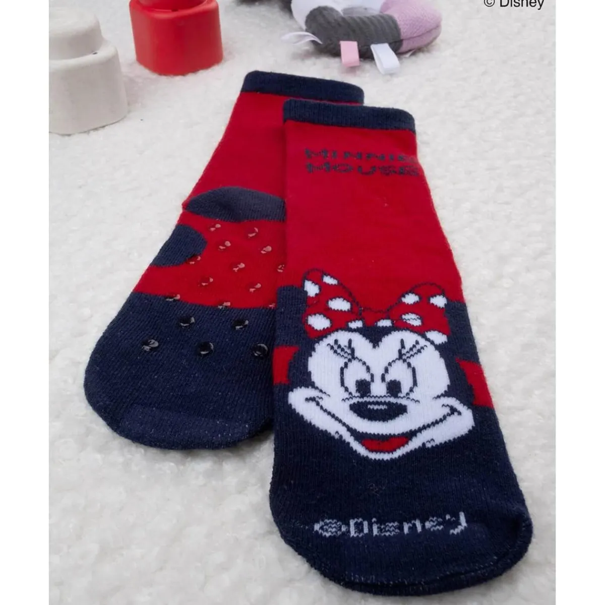 Calcetines antideslizantes rojos niña Minnie*Prenatal New