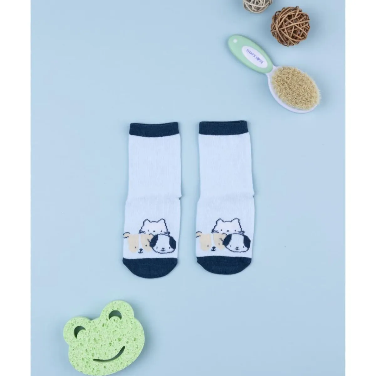 Calcetines antideslizantes azul con animales*Prenatal Online