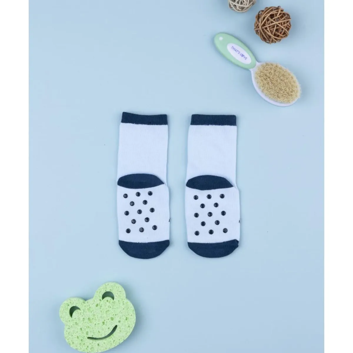 Calcetines antideslizantes azul con animales*Prenatal Online